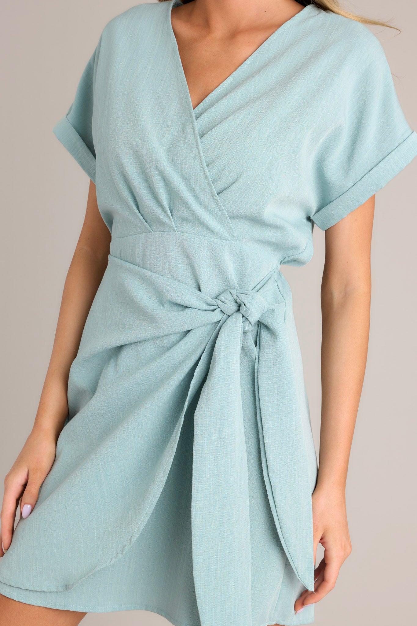 Whirling Daydreams Seafoam Green Mini Dress Product Image