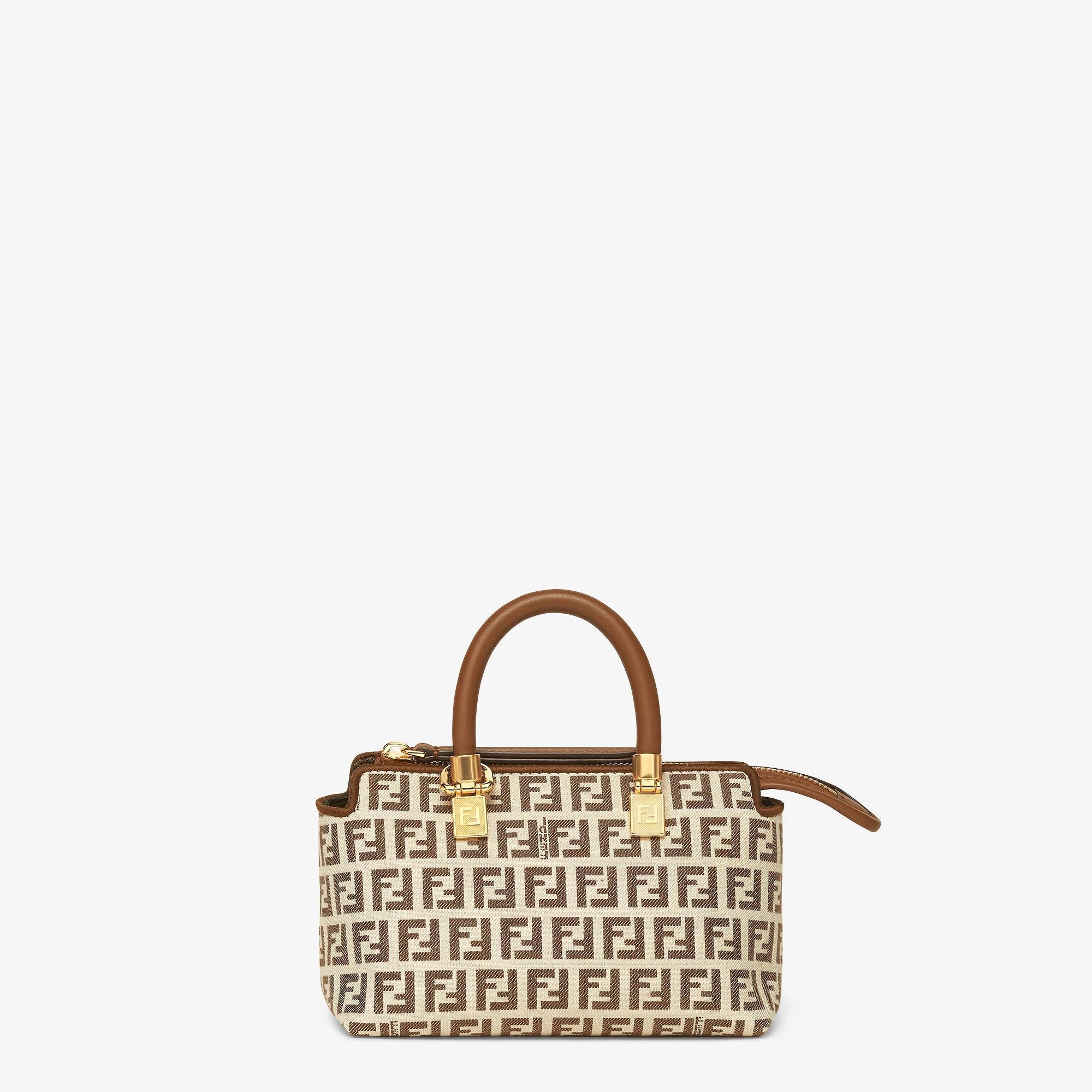 By The Way MiniSmall brown FF fabric Boston bag Product Image