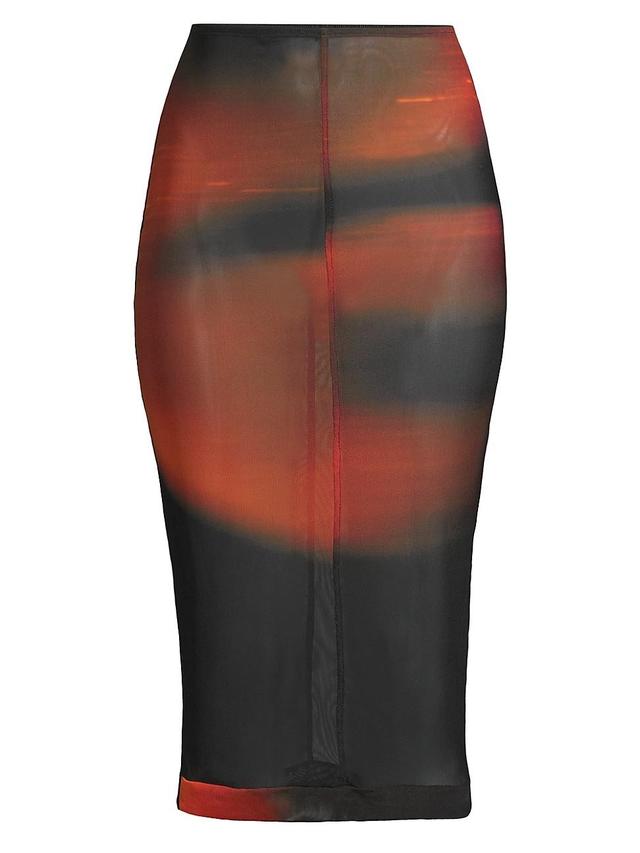 Womens Juliana Semi Sheer Print Pencil Skirt Product Image