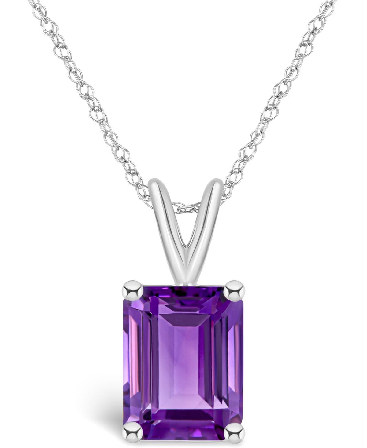 Celebration Gems 14k White Gold Gemstone Pendant Necklace, Womens Purple Product Image