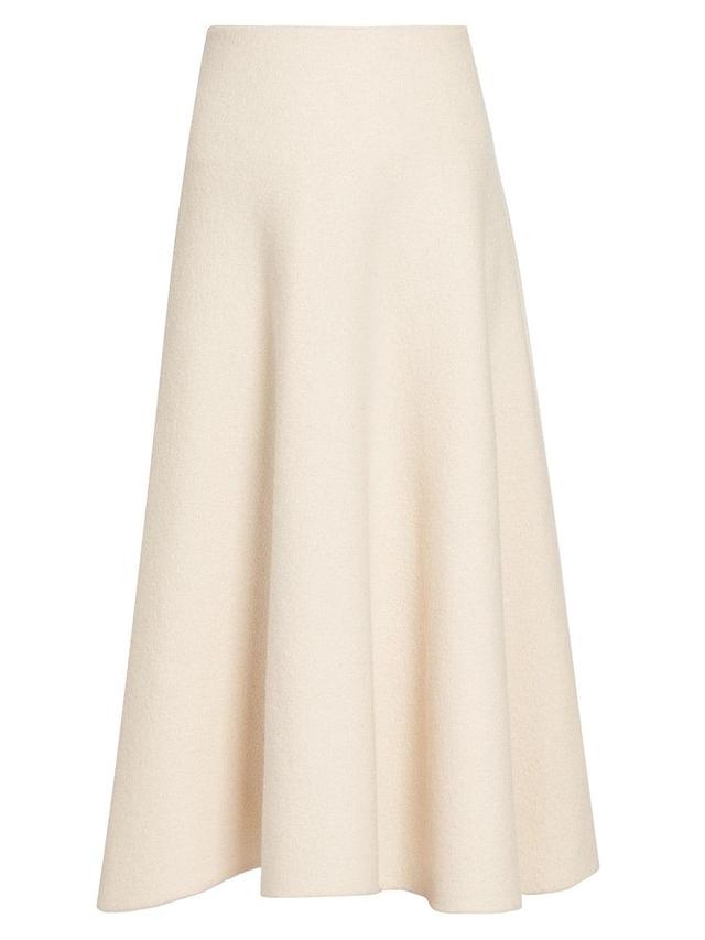 Womens Asymmetric Wool Midi-Skirt Product Image