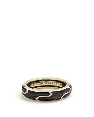 Mens Forged Carbon Band Ring with 18K Yellow Gold Product Image