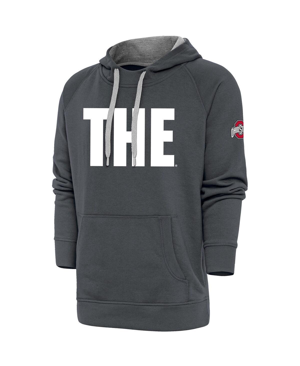 Antigua Mens Charcoal Buckeyes The Ohio State Victory Pullover Hoodie Product Image