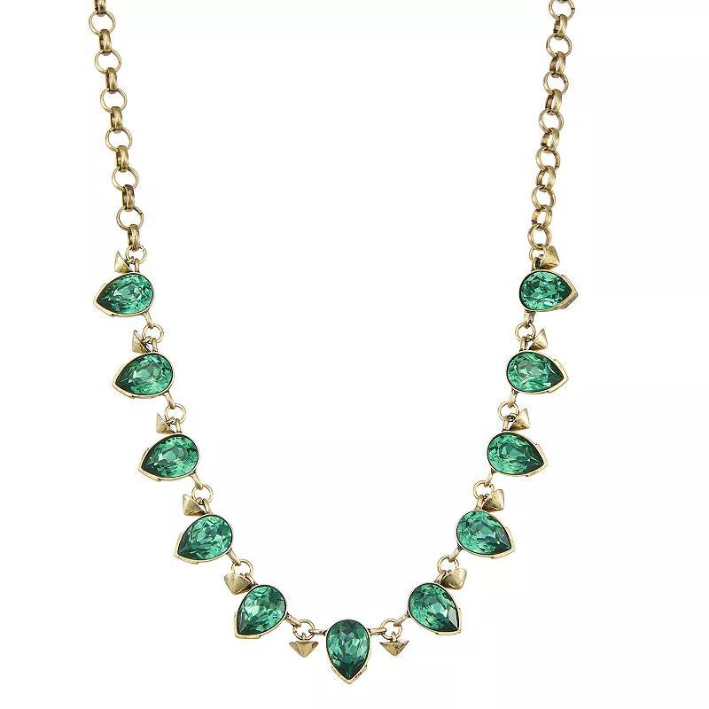 Simply Vera Vera Wang Colorful Stone Teardrop Collar Necklace, Womens, Green Product Image