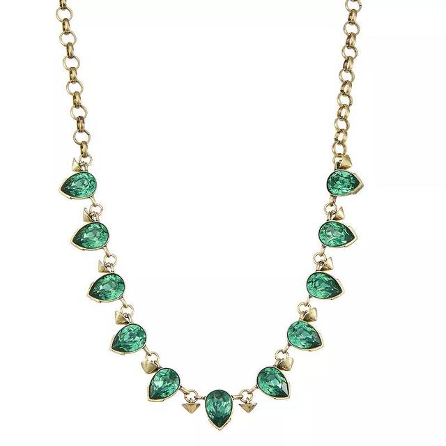 Simply Vera Vera Wang Colorful Stone Teardrop Collar Necklace, Womens, Green Product Image