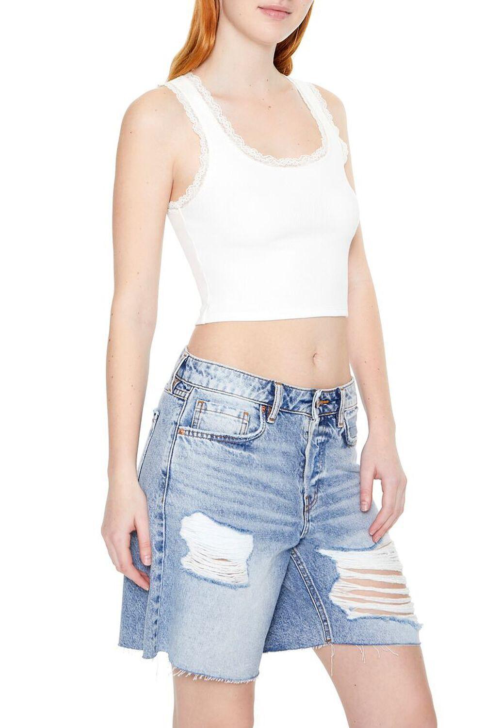 Lace-Trim Cropped Tank Top | Forever 21 Product Image