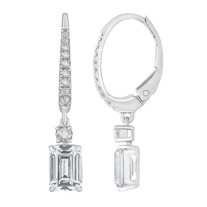 Diamond Medley 14k White Gold 2 1/4 Carat T.W. Lab-Grown Diamond Earrings, Womens Product Image