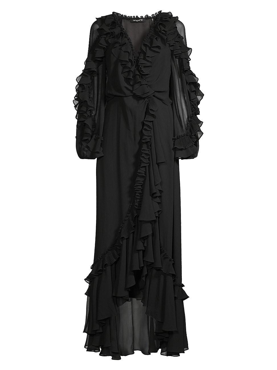 Womens Leah Ruffle Long-Sleeve Maxi Dress Product Image