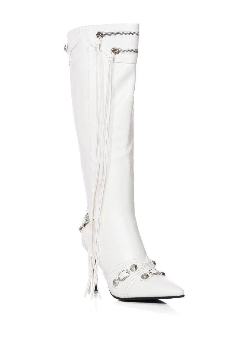 AZALEA WANG JUST FOR YOU STILETTO BOOT IN WHITE Product Image