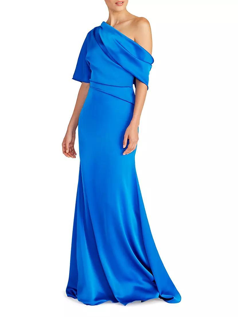 Remi Draped Satin One-Shoulder Gown Product Image