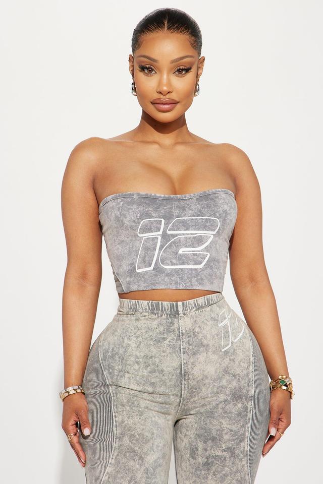 Devon Washed Tube Top - Grey/combo Product Image