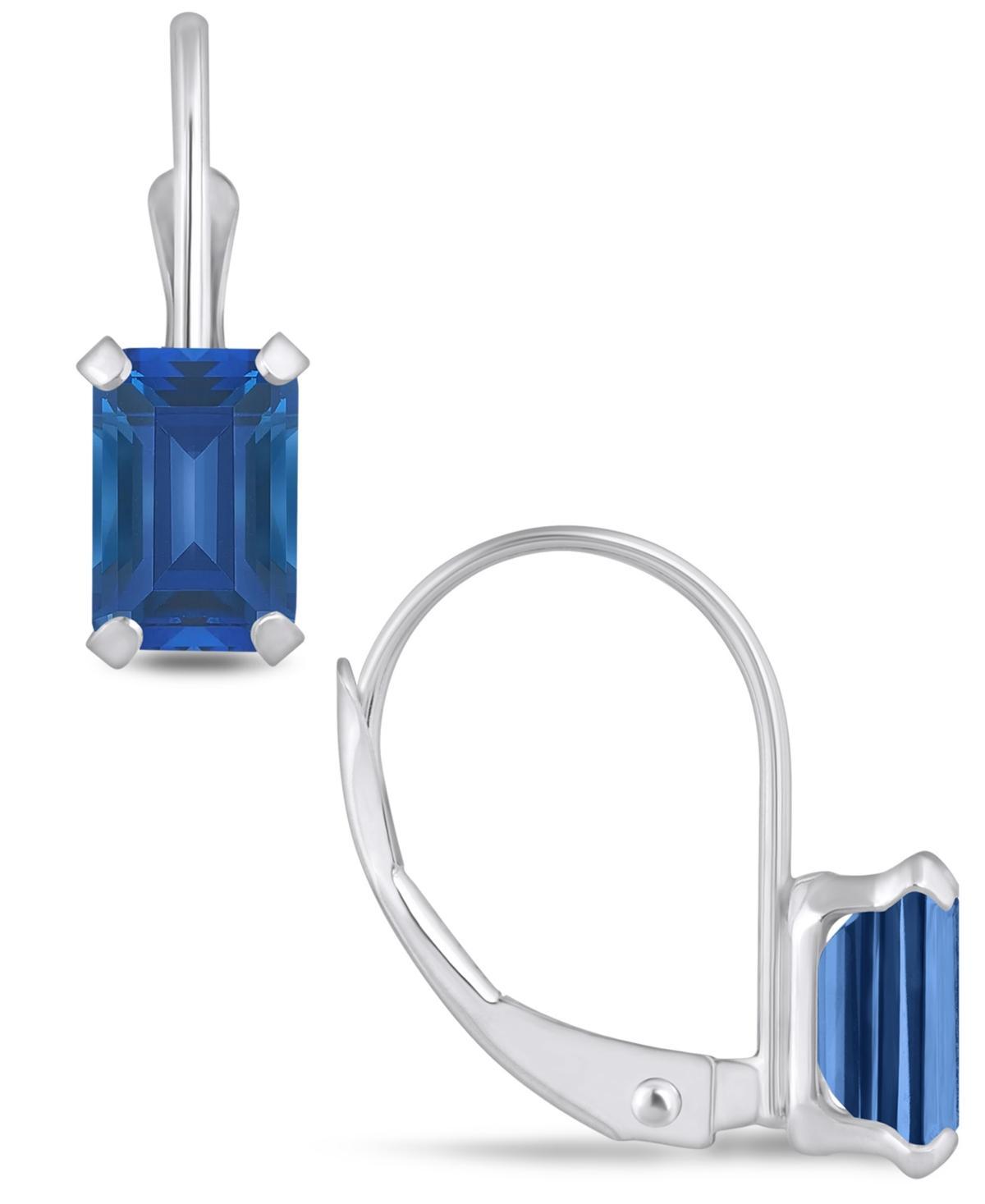 Macys Gemstone Leverback Earrings in 10K White Gold Product Image