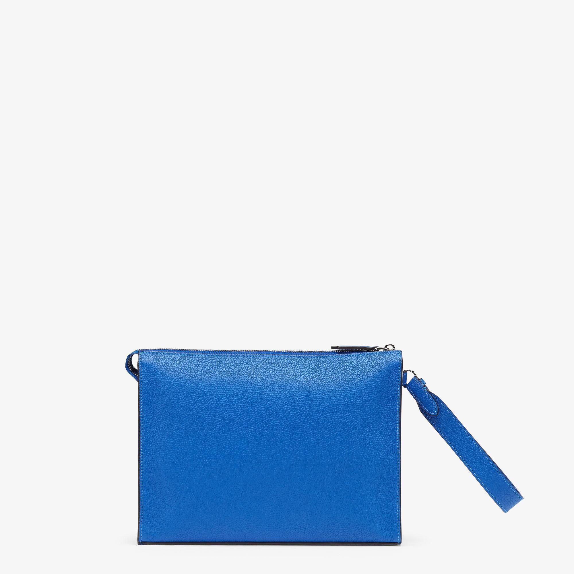 Leather Fendi Roma Flat PouchBlue leather pouch Product Image