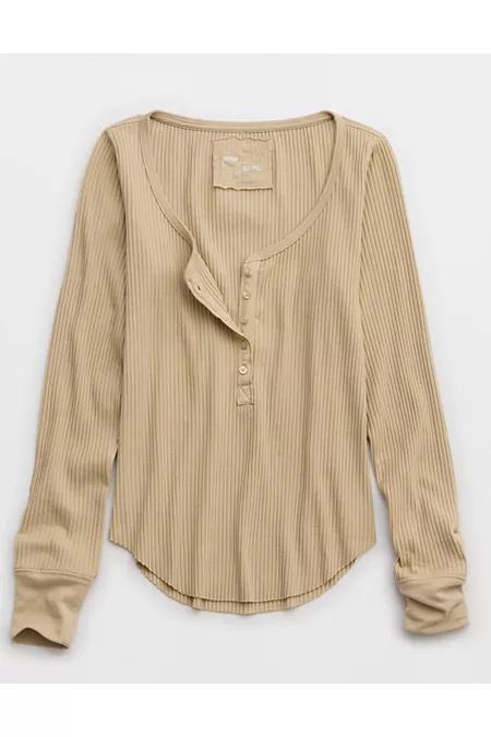 Aerie Essential Henley Layering T-Shirt Women's Product Image