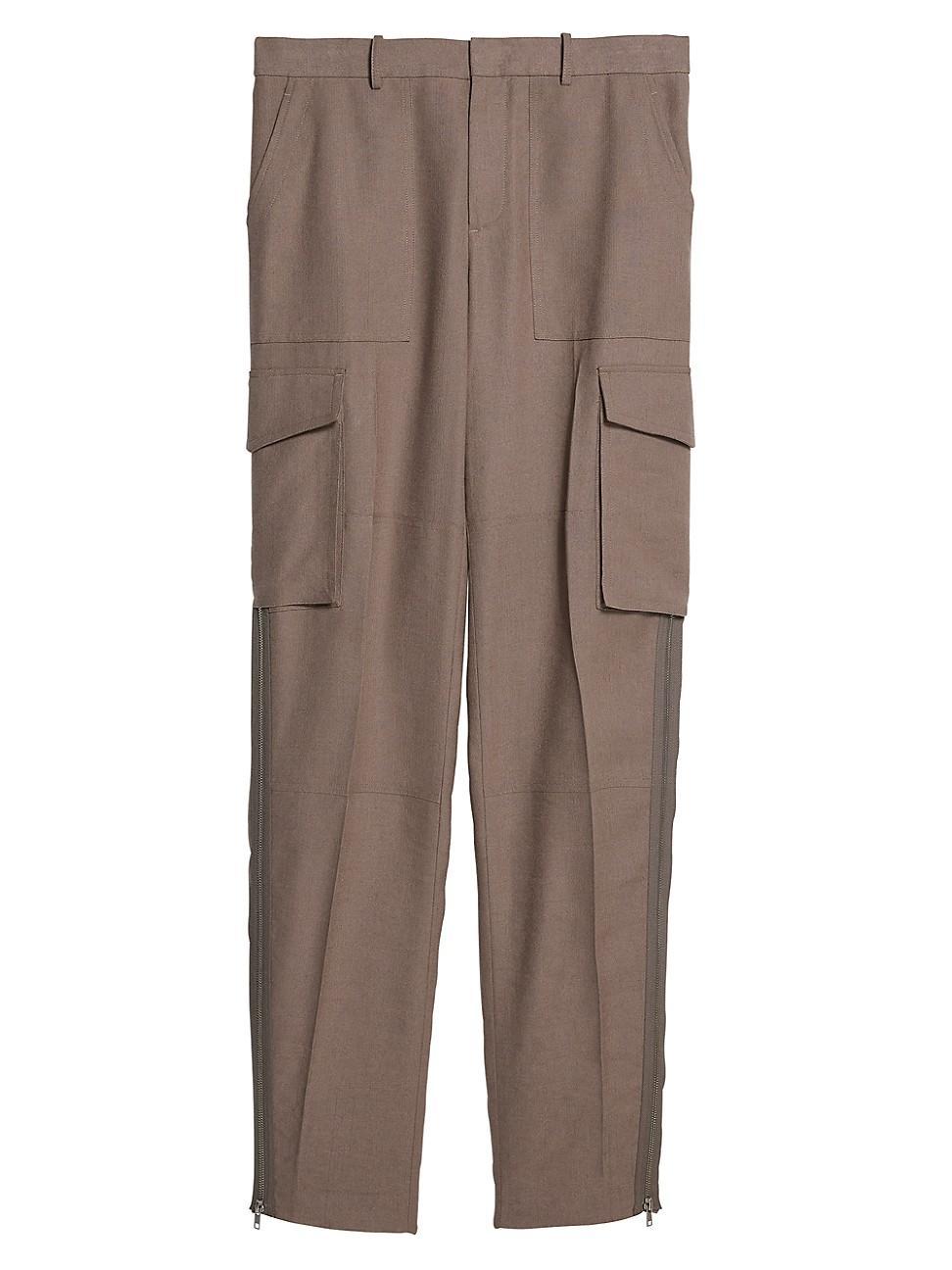 Womens Linen-Blend Cargo Pants product image