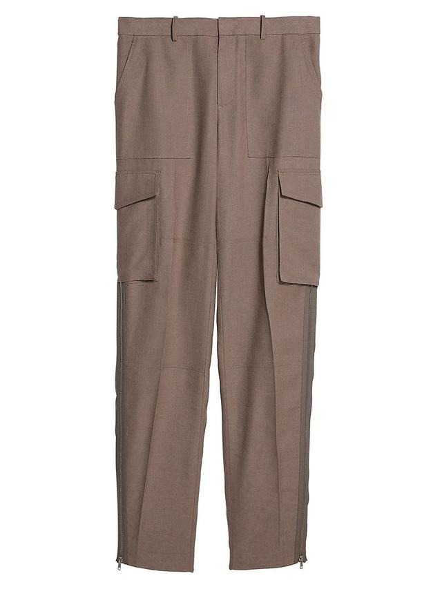 Womens Linen-Blend Cargo Pants Product Image