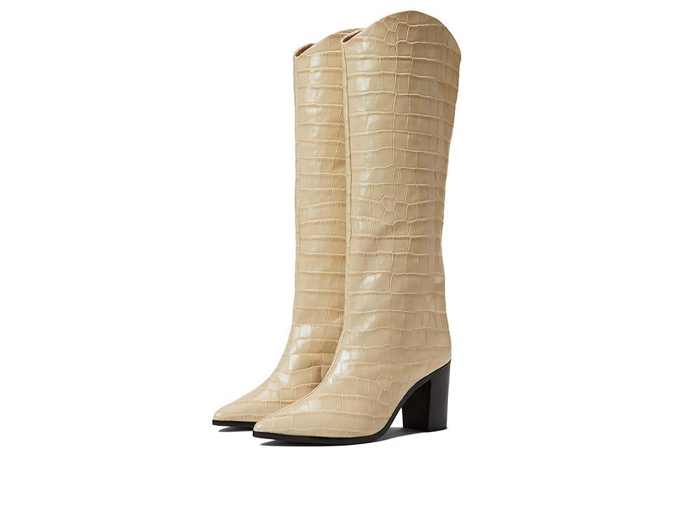 Maryana Block Crocodile-Embossed Leather Boot Female Product Image