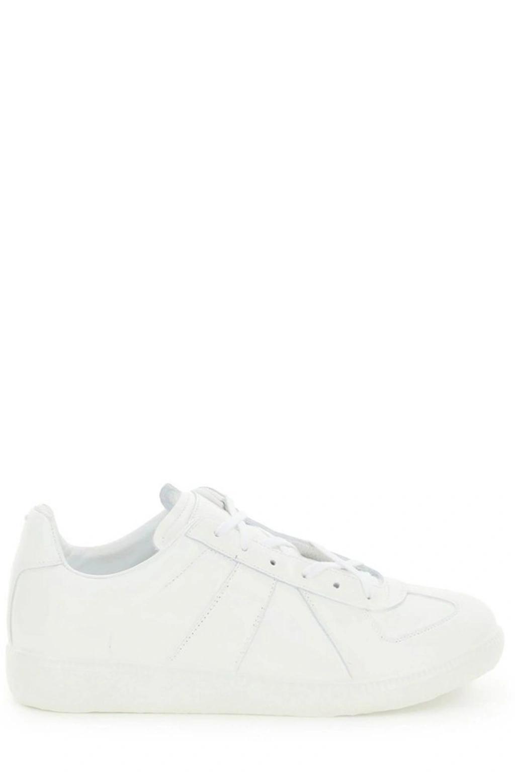 20mm Replica Rubberized Leather Sneakers In White Product Image