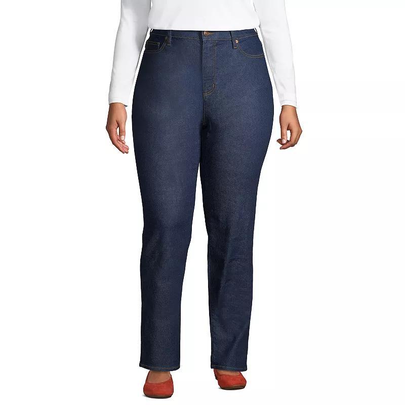 Plus Size Lands End Recover High Rise Straight Leg Jeans, Womens Product Image