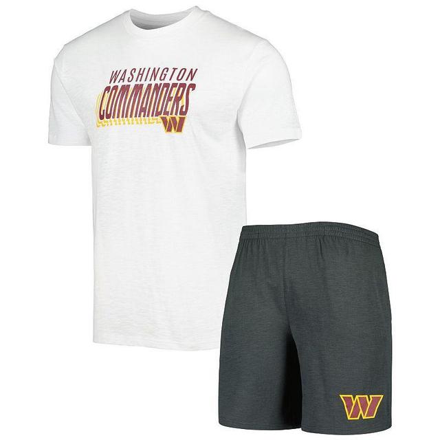 Mens Concepts Sport Charcoal/White Washington Commanders Downfield T-Shirt & Shorts Sleep Set Product Image