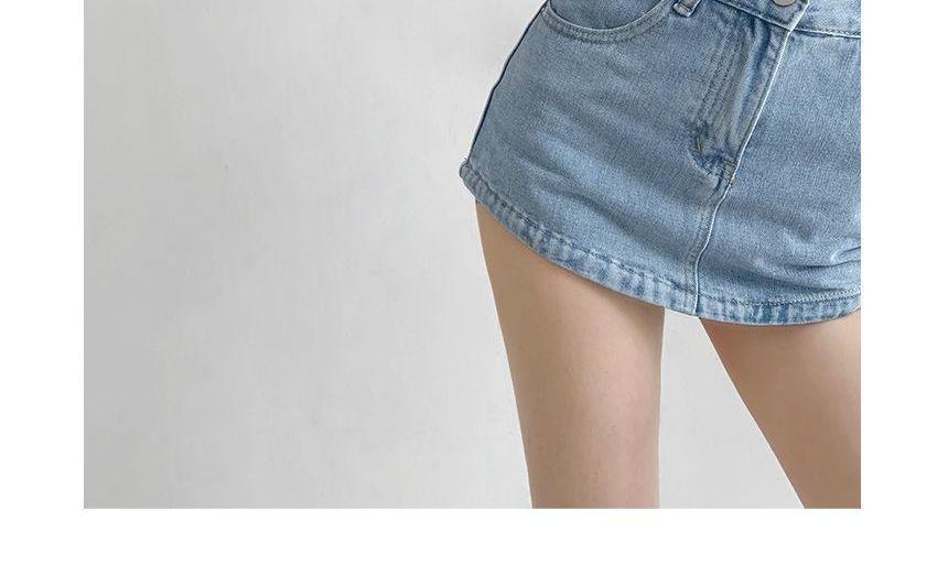 High-Waist Denim Skort Product Image