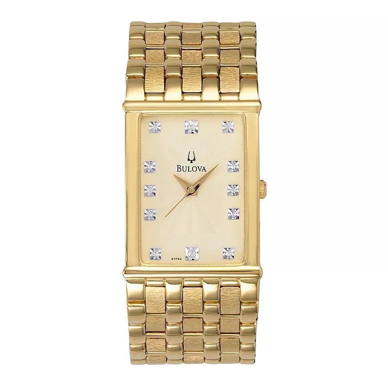 Bulova Mens Gold-Tone Diamond Watch - 97F52 Product Image