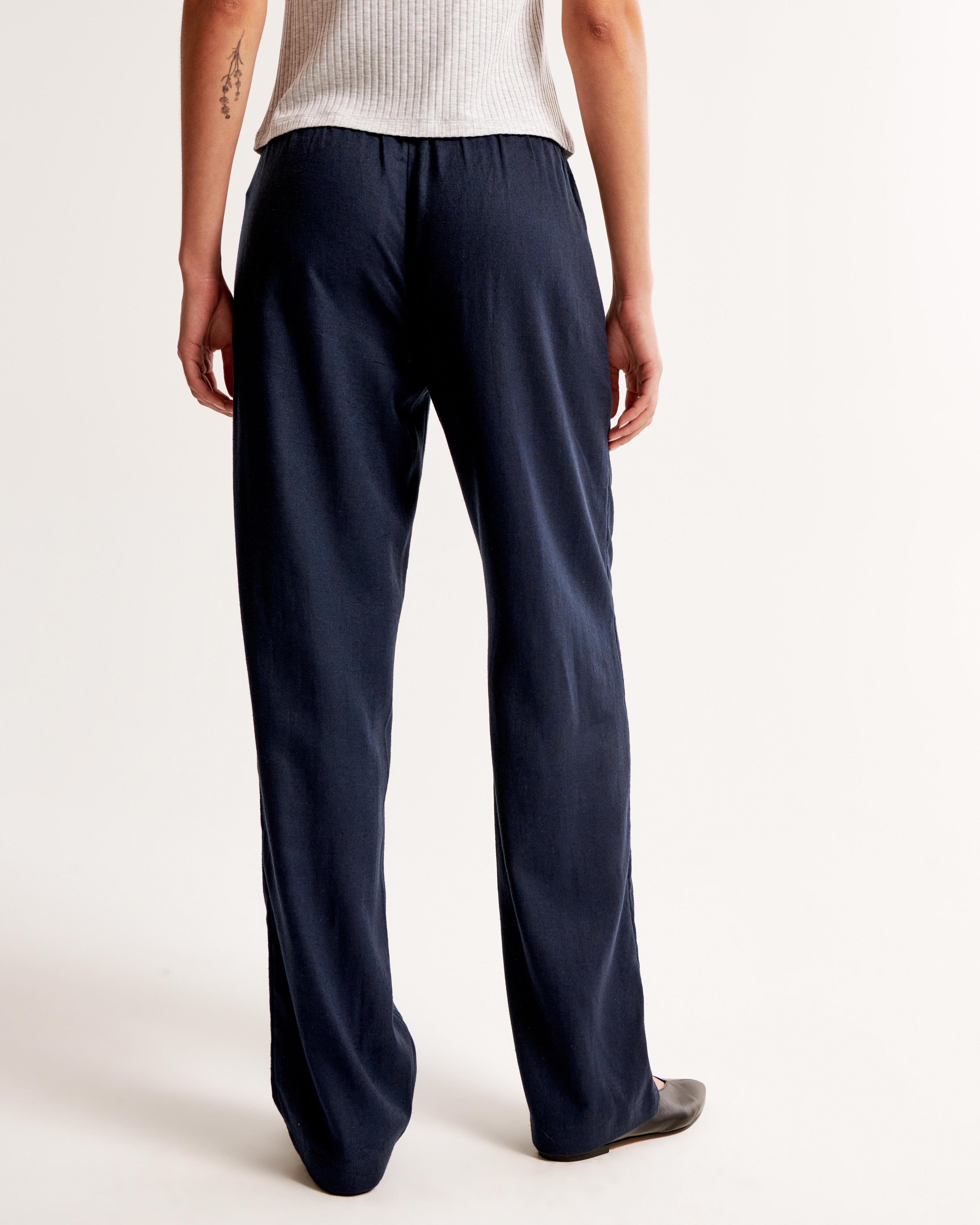 Straight Linen-Blend Pull-On Pant Product Image