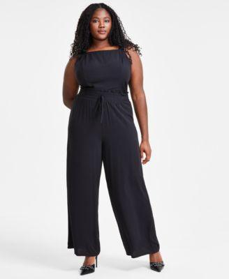 Trendy Plus Size Pull-On Wide-Leg Pants, Created for Macy's product image