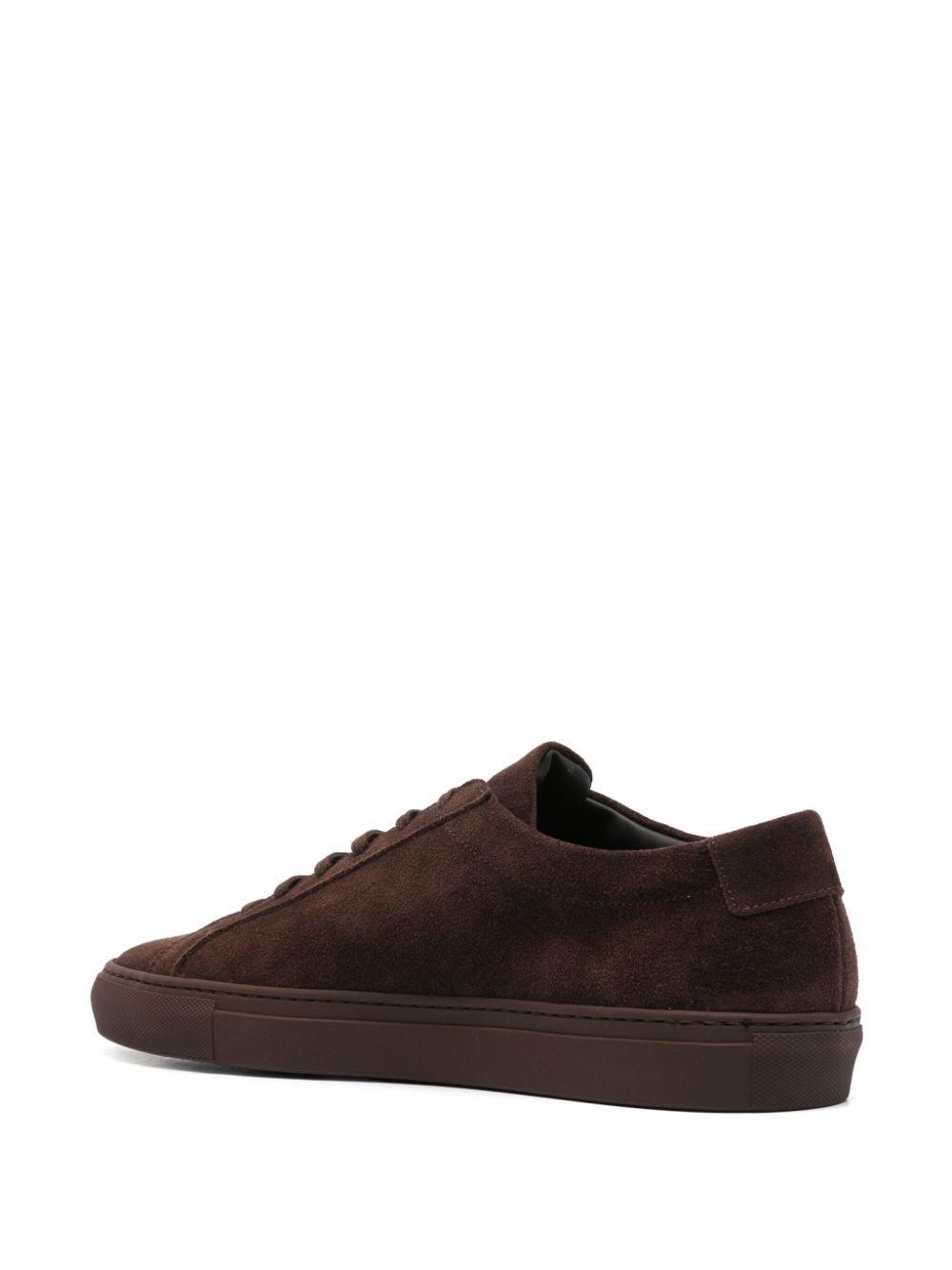 COMMON PROJECTS Mens Clay Suede Achilles Low Number-print Suede Low-top Trainers In Brown Product Image