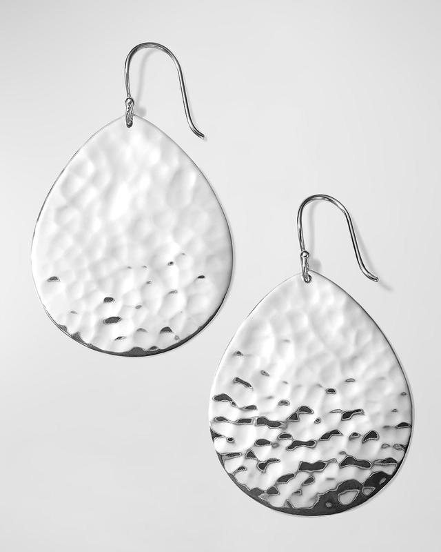 Crinkle Medium Teardrop Earrings in Sterling Silver Product Image