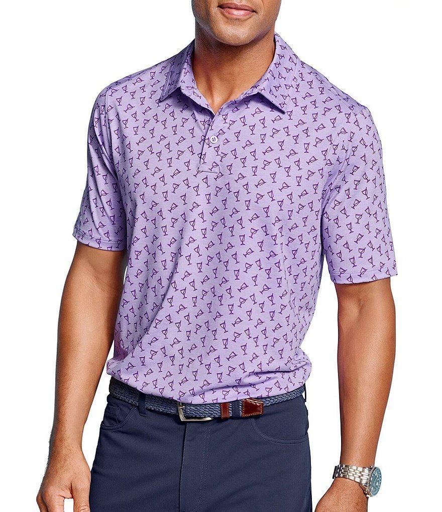 Johnston & Murphy XC4 Performance Stretch Cocktail Print Short Sleeve Polo Shirt Product Image