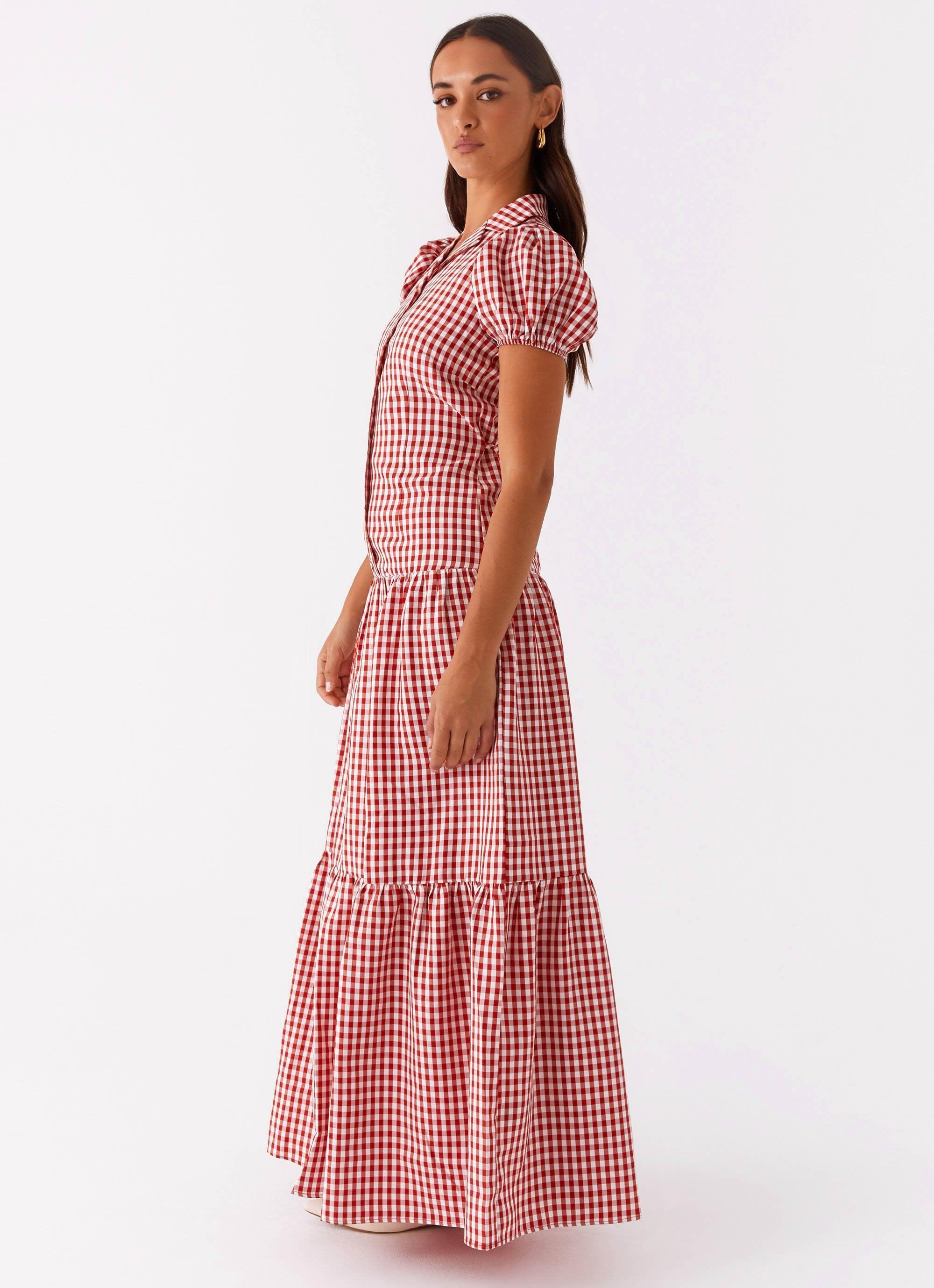 Verity Maxi Dress - Red Gingham Product Image