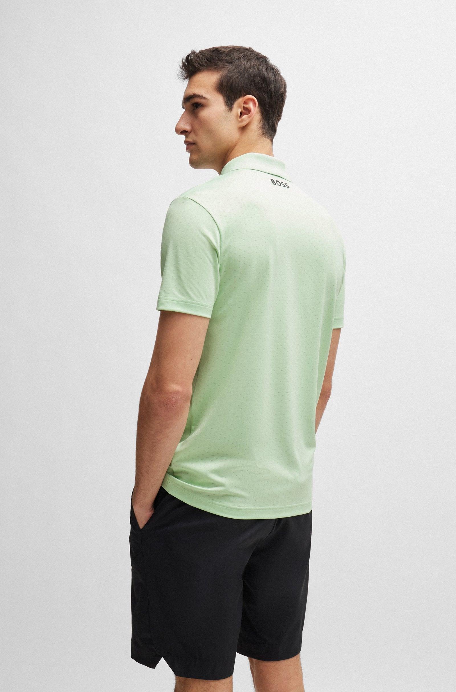 Boss Jacquard Polo Shirt With Contrast Logo Male Product Image