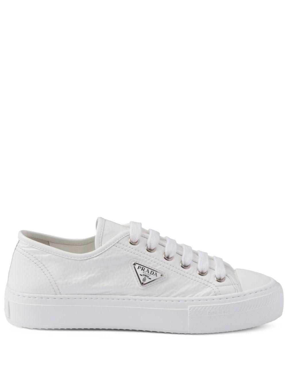 PRADA Leather Sneakers In White Product Image