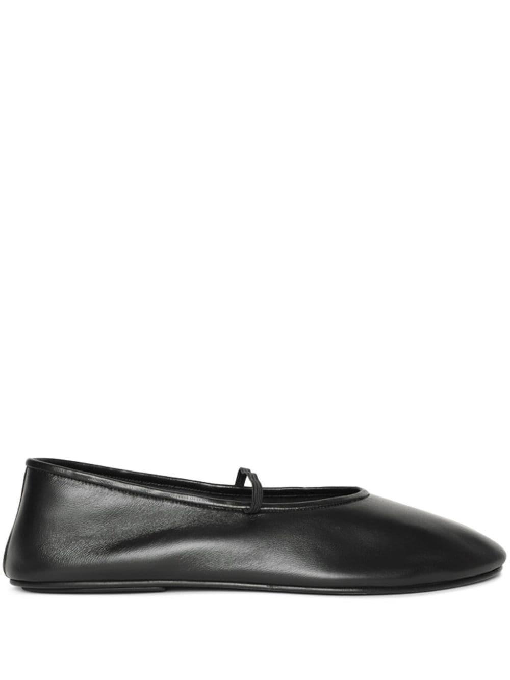 Black Elastic Ballerina Flats Product Image