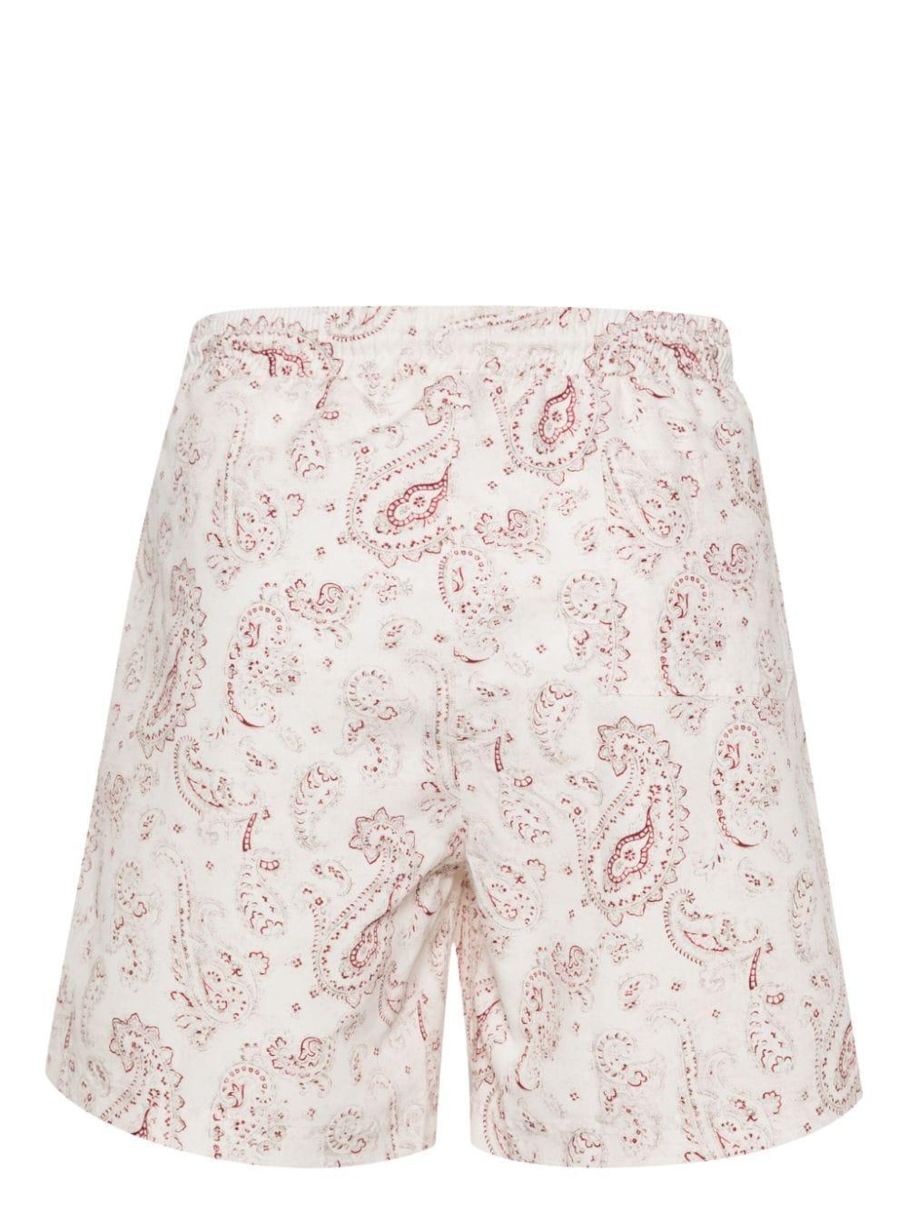 Paisley-print Swim Shorts In Beige Product Image