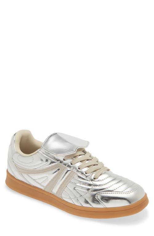 STEVE MADDEN Madrid Metallic Low Top Sneaker In Silver Product Image