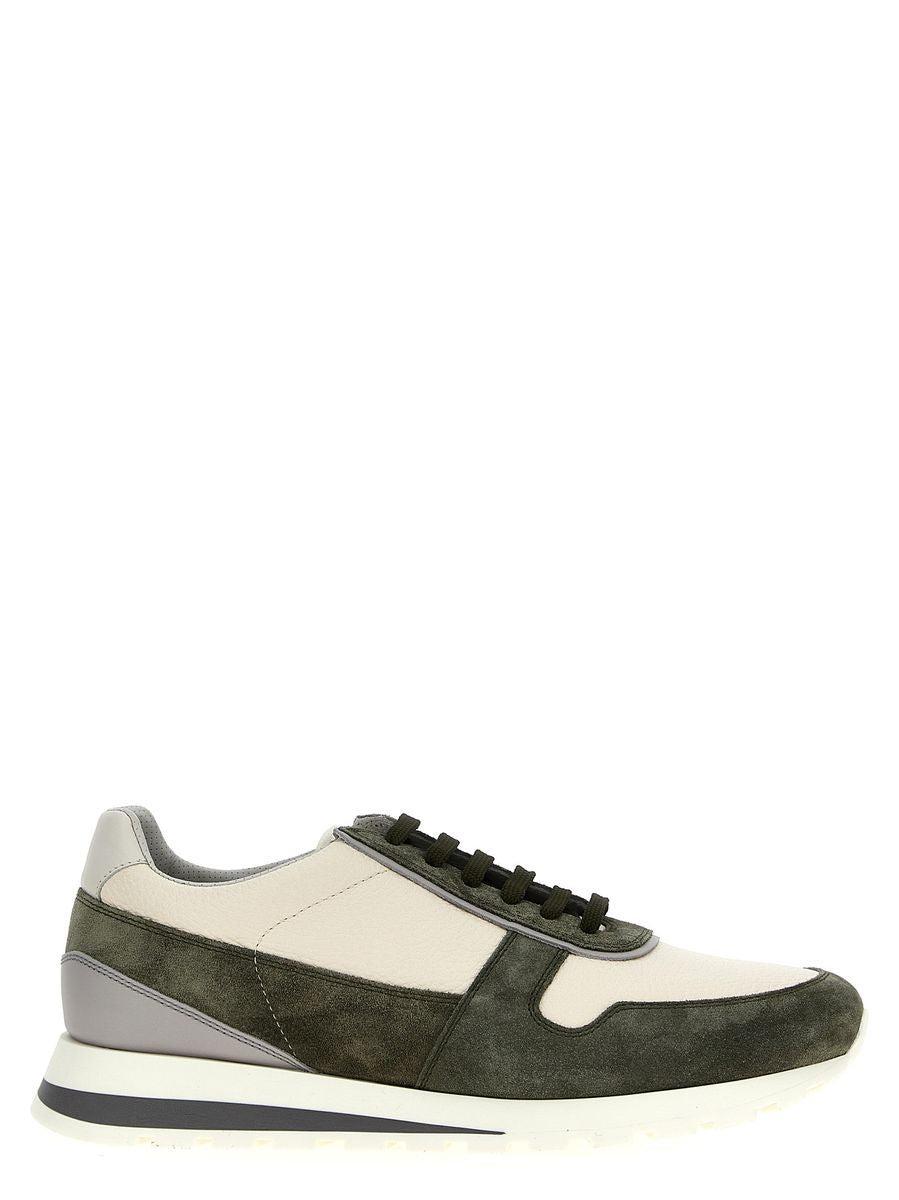 BRUNELLO CUCINELLI Suede Leather Sneakers In Green Product Image