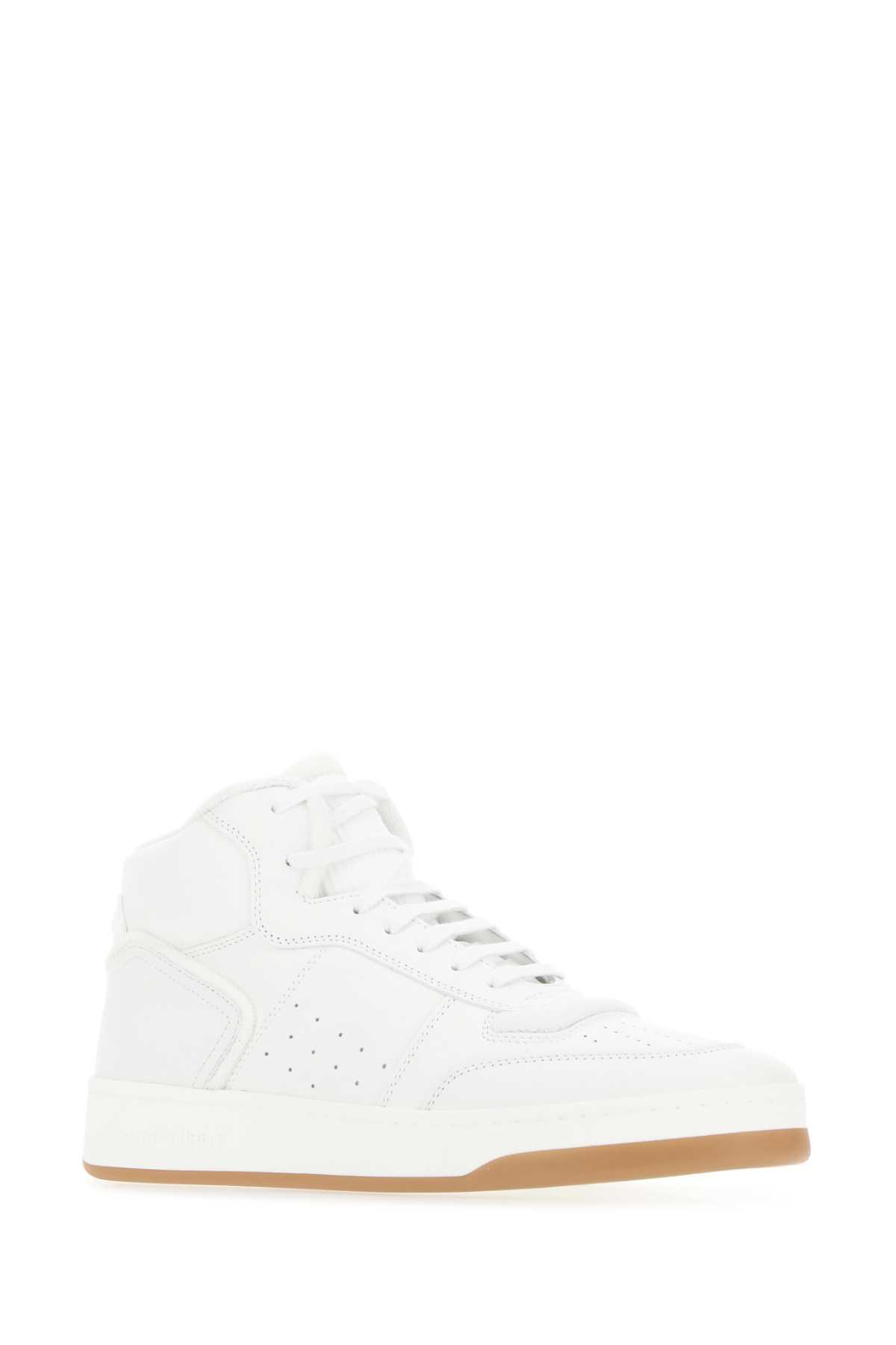 SAINT LAURENT Sl/80 Mid-top Sneakers In White Product Image