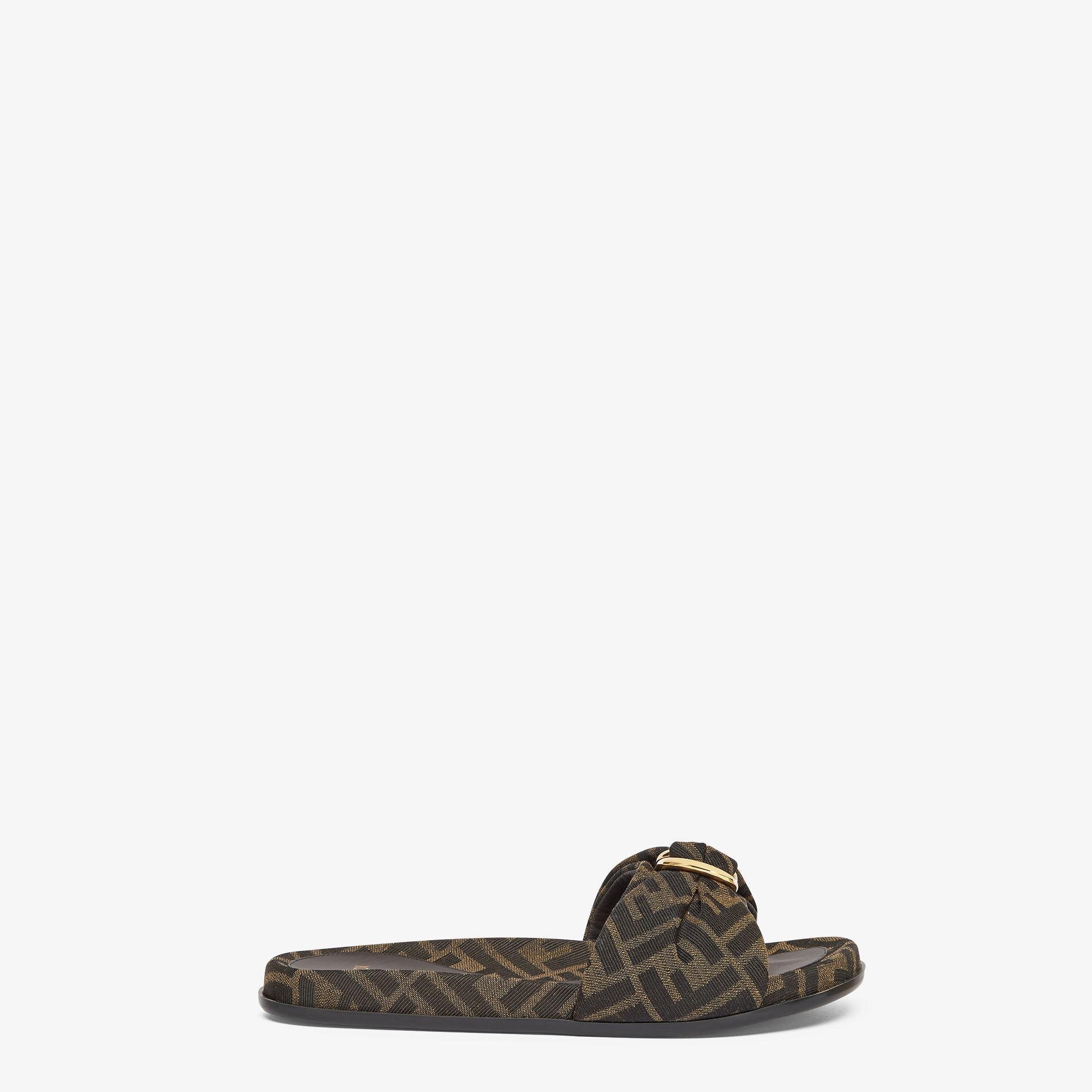 Fendi FeelBrown FF jacquard slides Product Image