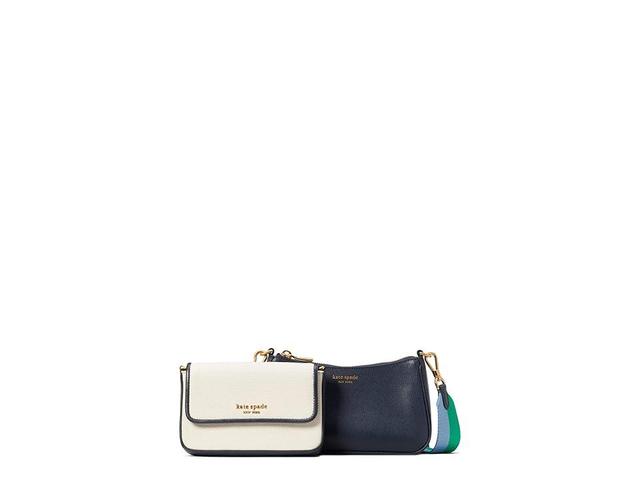 Kate Spade New York Morgan Racing Stripe Canvas Double Up Crossbody (Blazer Multi) Handbags Product Image