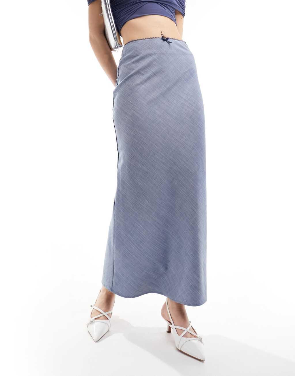 Emory Park slip maxi skirt in chambray Product Image