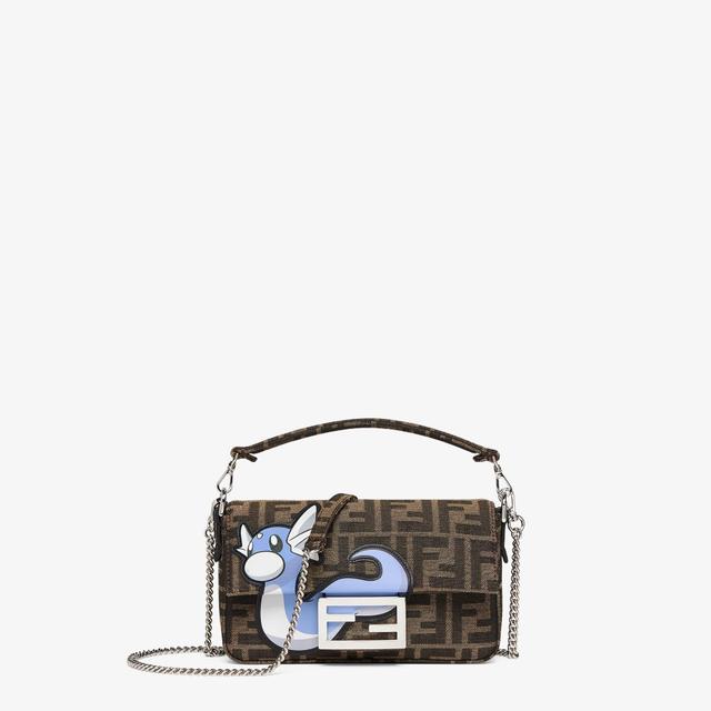 Baguette MiniFENDI x FRGMT x POKÉMON brown FF fabric bag Product Image