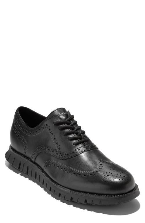 COLE HAAN Men's Zerãgrand Remastered Lace-up Wingtip Oxford Shoes In Black,black Product Image