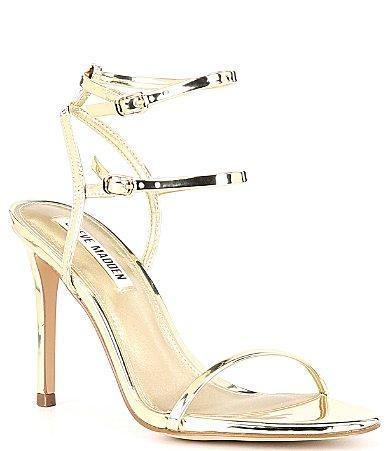 Steve Madden Theresa Metallic Stiletto Buckle Strap Dress Sandals Product Image