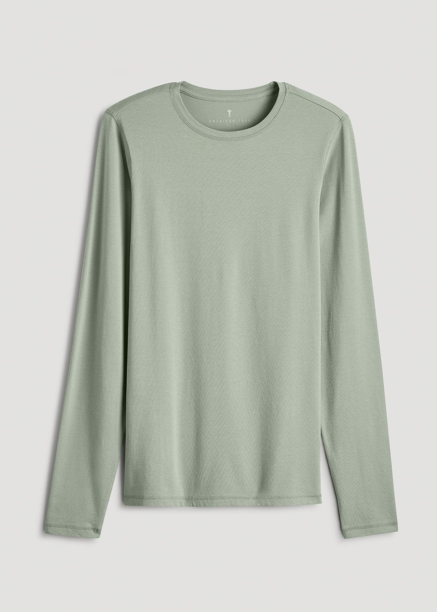 The Essential SLIM-FIT Long Sleeve Tee for Tall Men in Seagrass Male Product Image