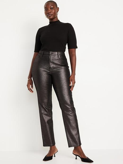 High-Waisted Shine OG Straight Ankle Jeans Product Image