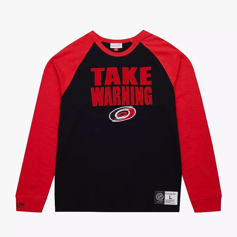 Mens Mitchell & Ness /Red Carolina Hurricanes Legendary Slub Raglan Long Sleeve T-Shirt Product Image