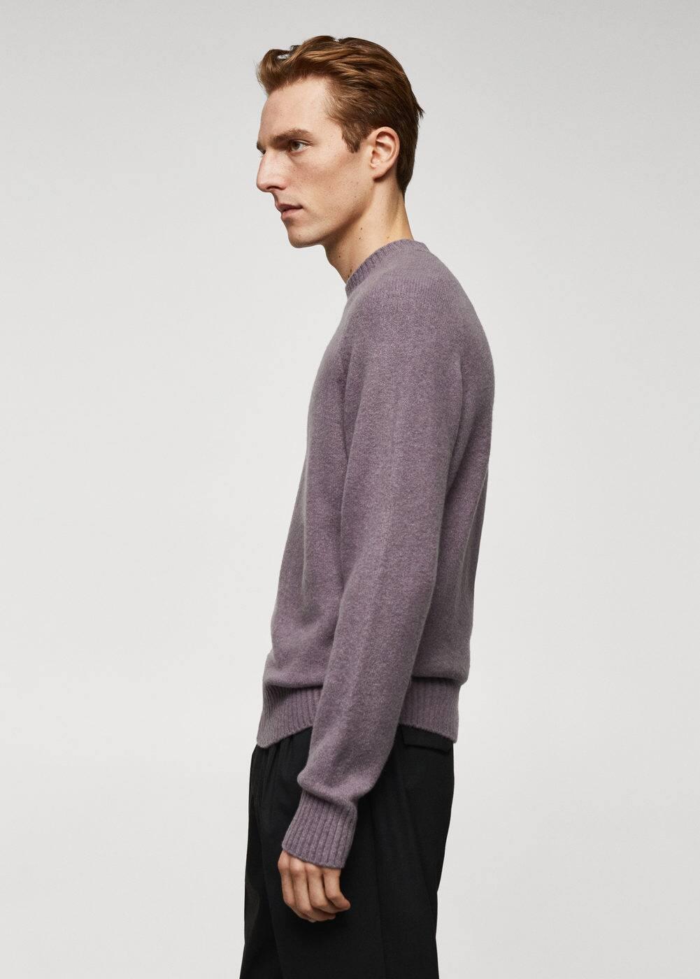 MANGO MAN - Knitted sweater with ribbed details lavenderMen Product Image