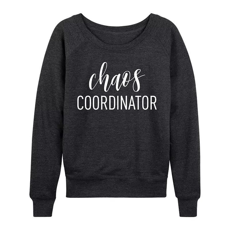 Womens Chaos Coordinator Slouchy Graphic Sweatshirt, Girls Heather Grey Product Image